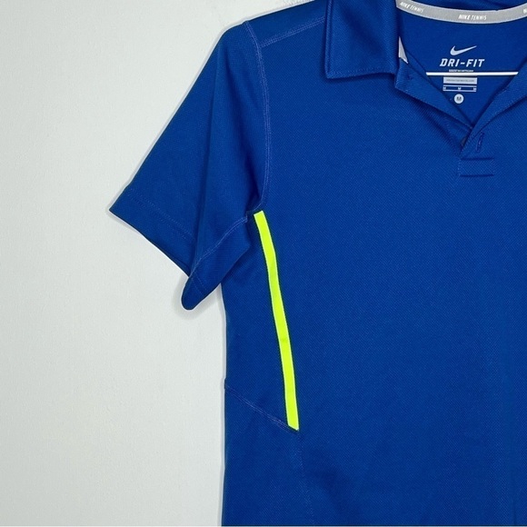 NIKE Tennis Collared Polo Golf Shirt Dri Fit Stripe Preppy - Picture 3 of 6